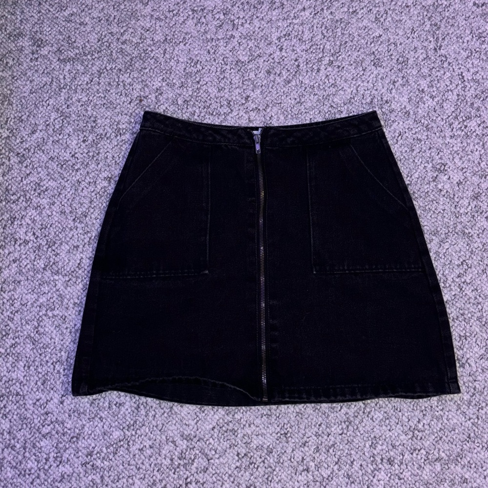 Black Denim Refuge Skirt